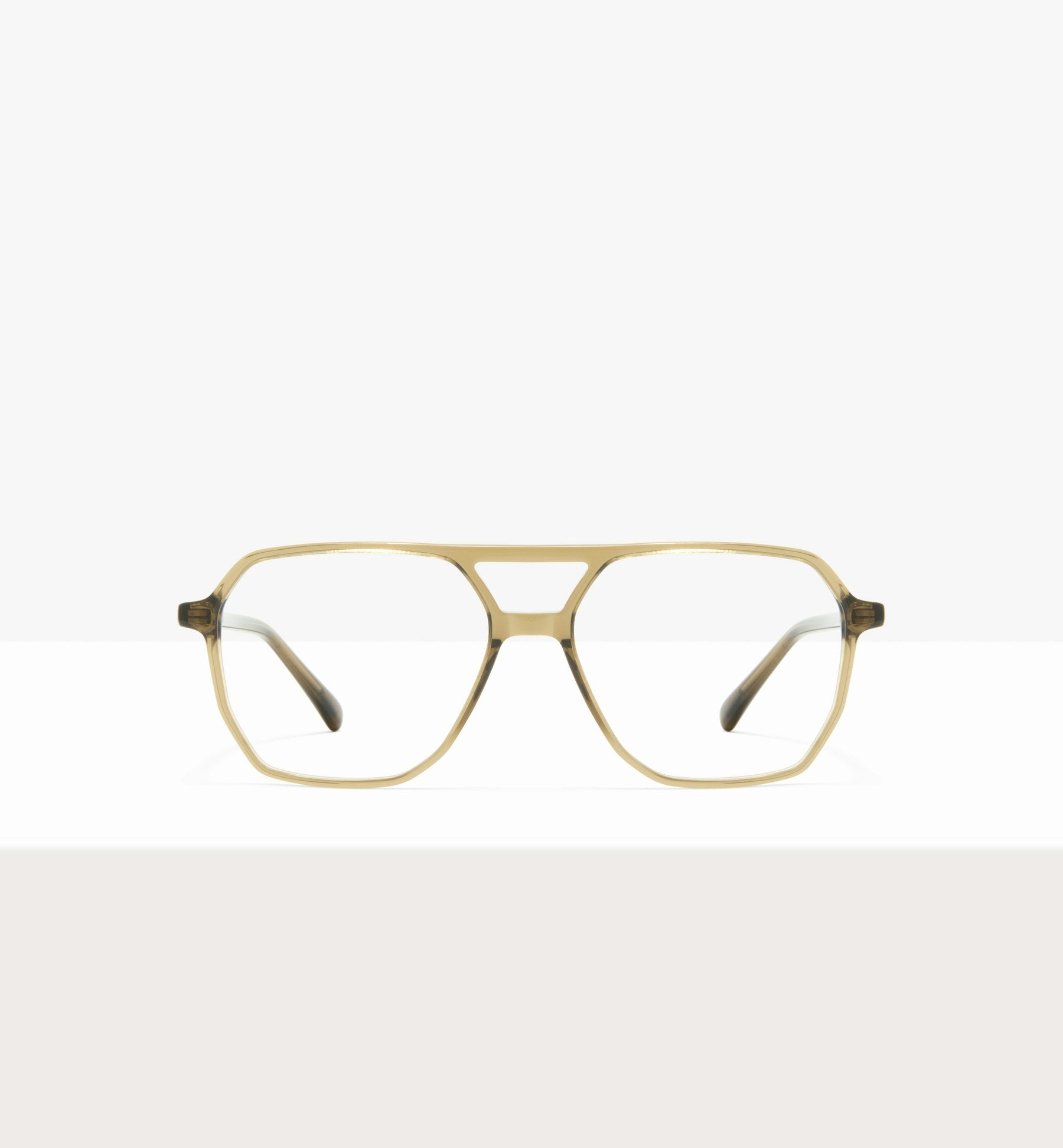 Raven Clear Khaki - Prescription Eyeglasses by BonLook