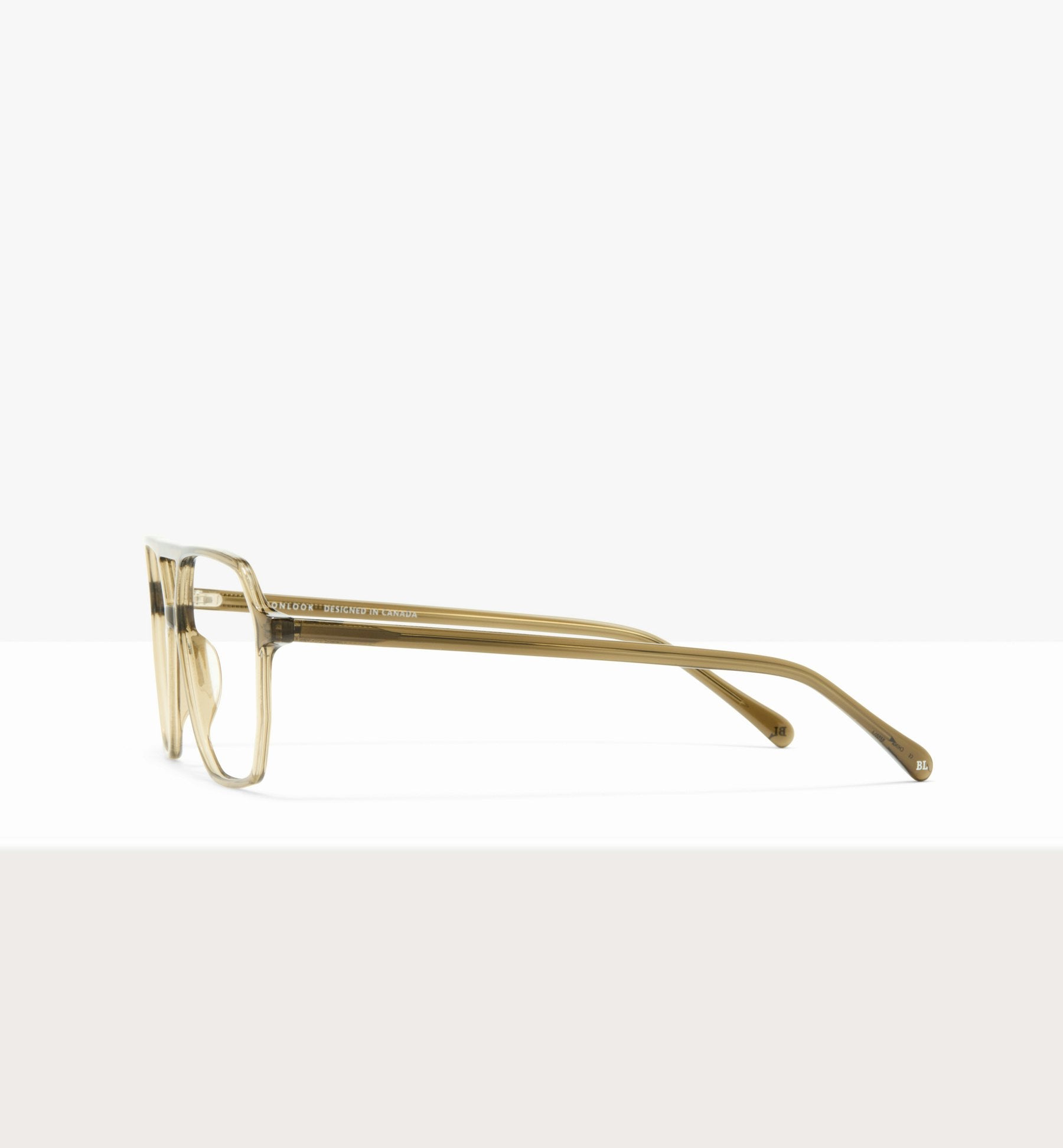 Raven Clear Khaki - Prescription Eyeglasses by BonLook